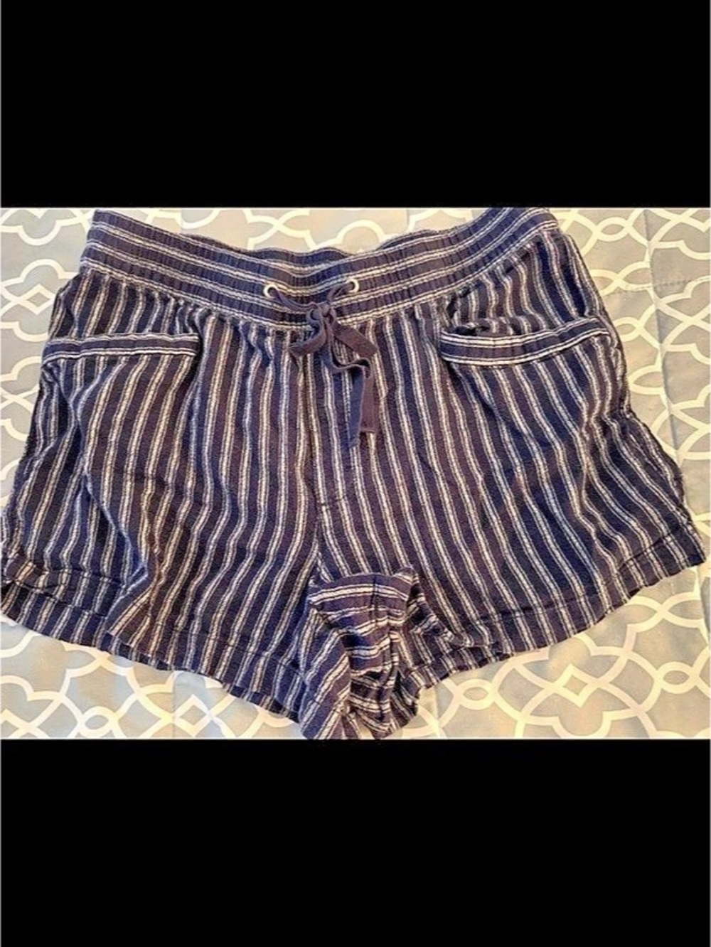 Gap Striped Pull-On Linen-Blend Shorts Blue
